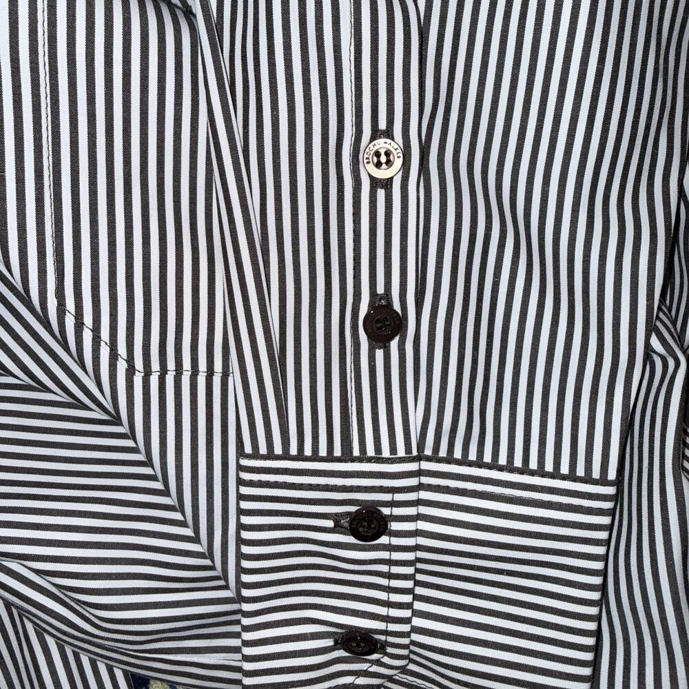 Brochu Walker Everyday Shirt Brown Flint Stripe Premium Touch Quiet Luxury Sz M - Picture 7 of 13